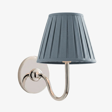 Luvora Wall Lamp 1 Head / Chrome / Dusty Blue Pleated