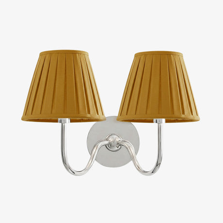 Luvora Wall Lamp 2 Heads / Chrome / Mustard Yellow Pleated
