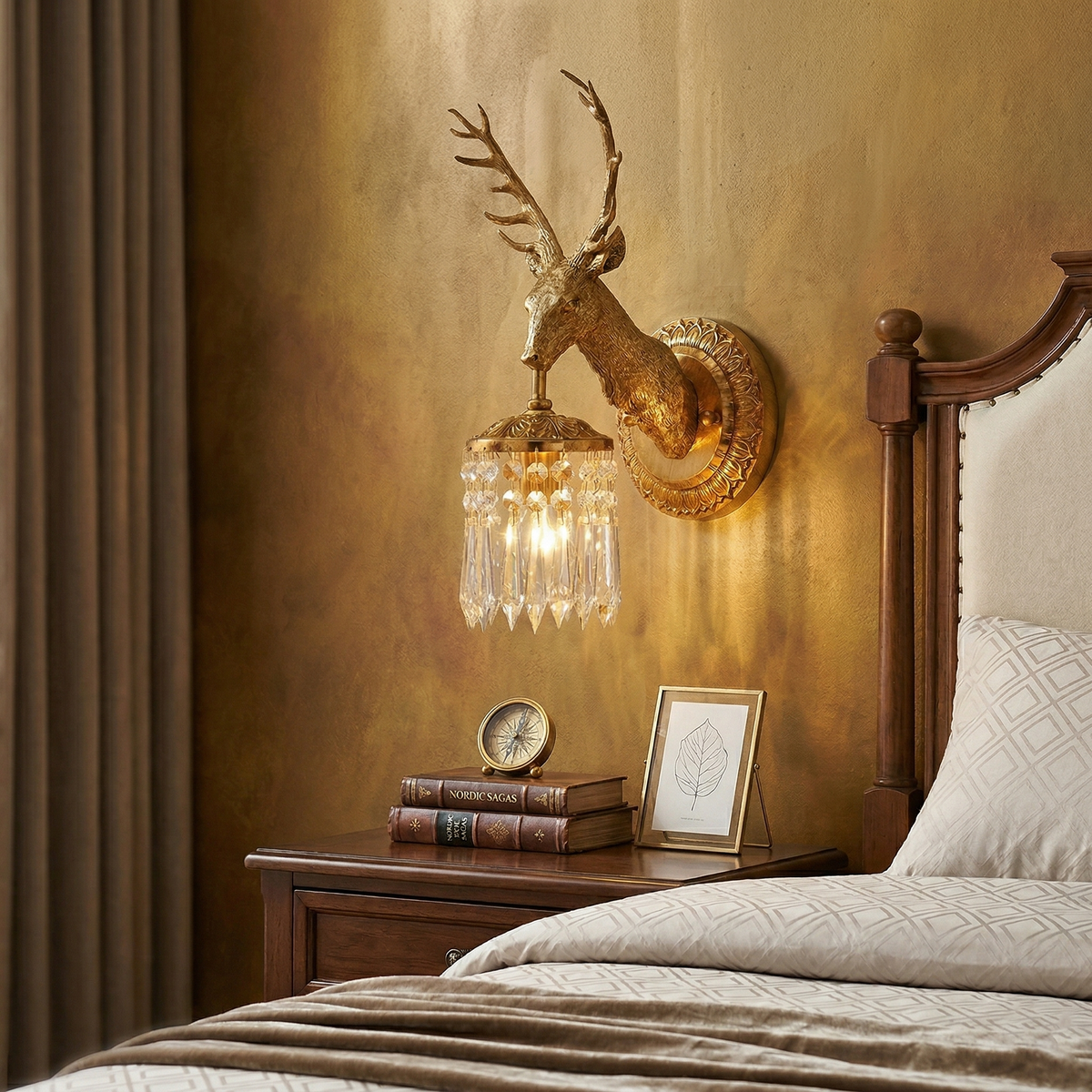 Antler Crystal Wall Light