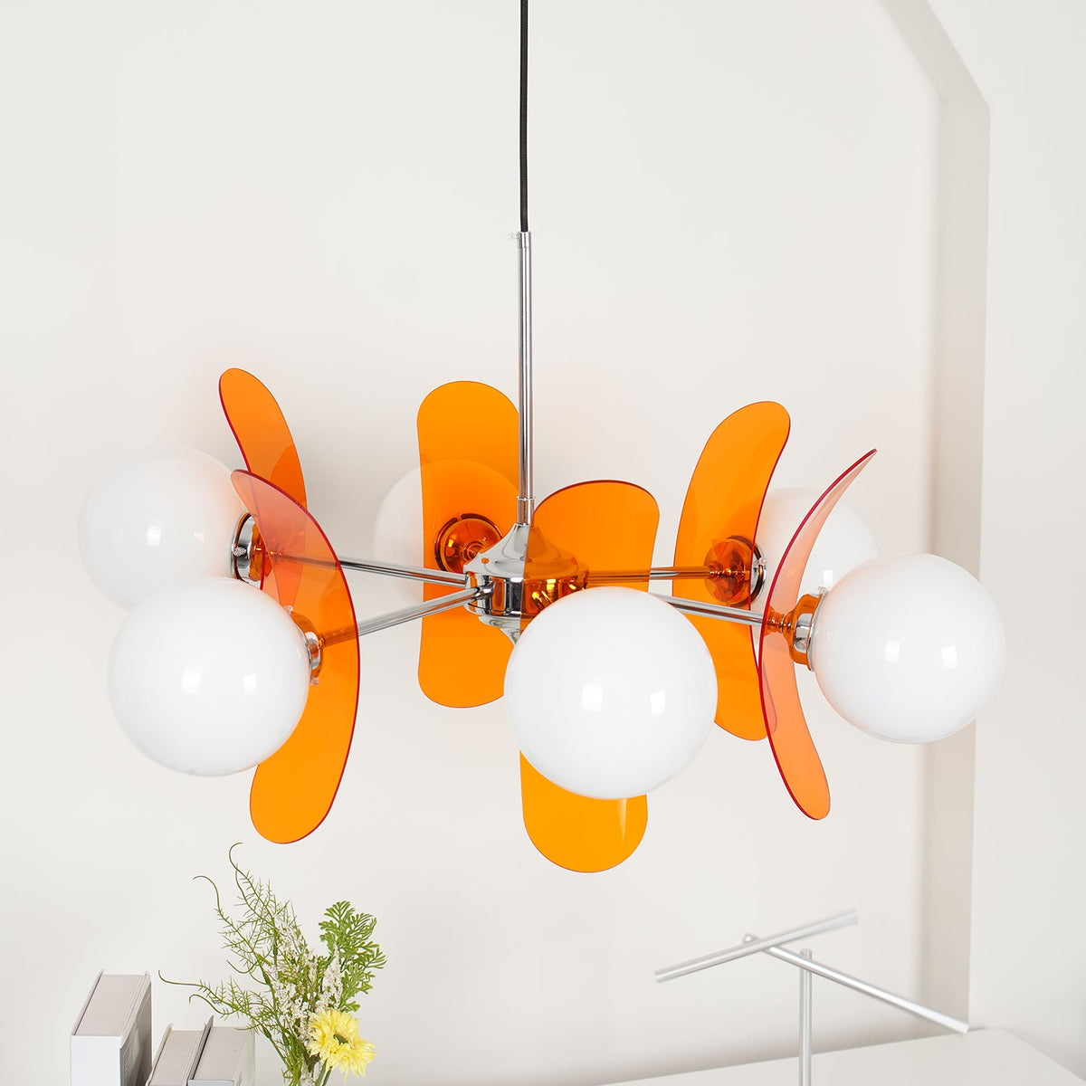 Coloured Acrylic Sputnik Chandelier