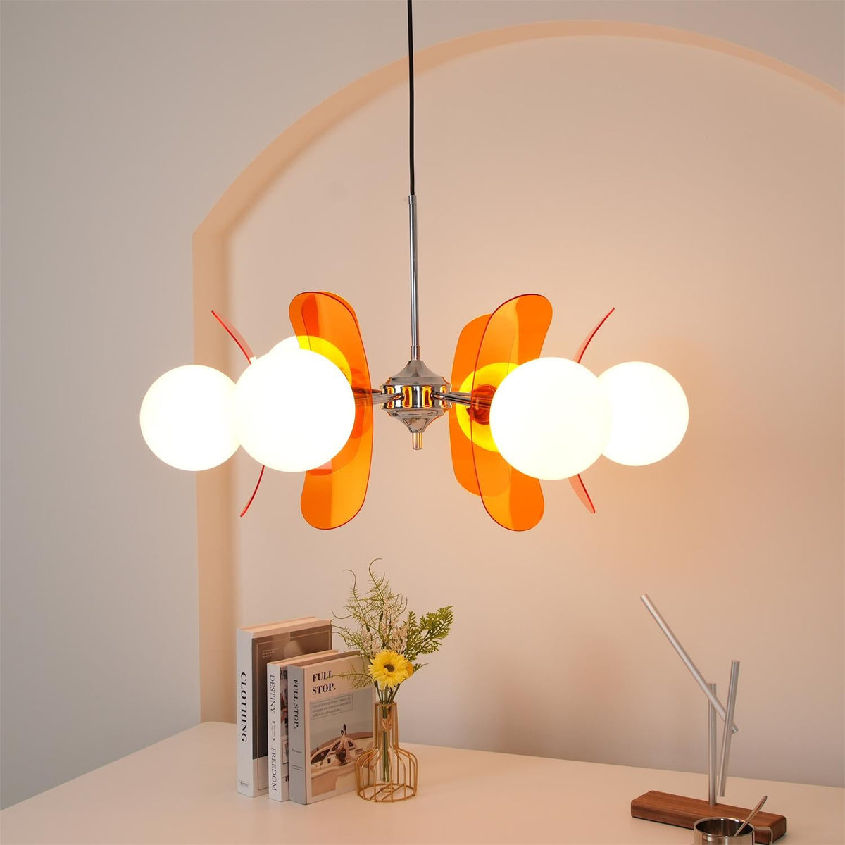 Coloured Acrylic Sputnik Chandelier