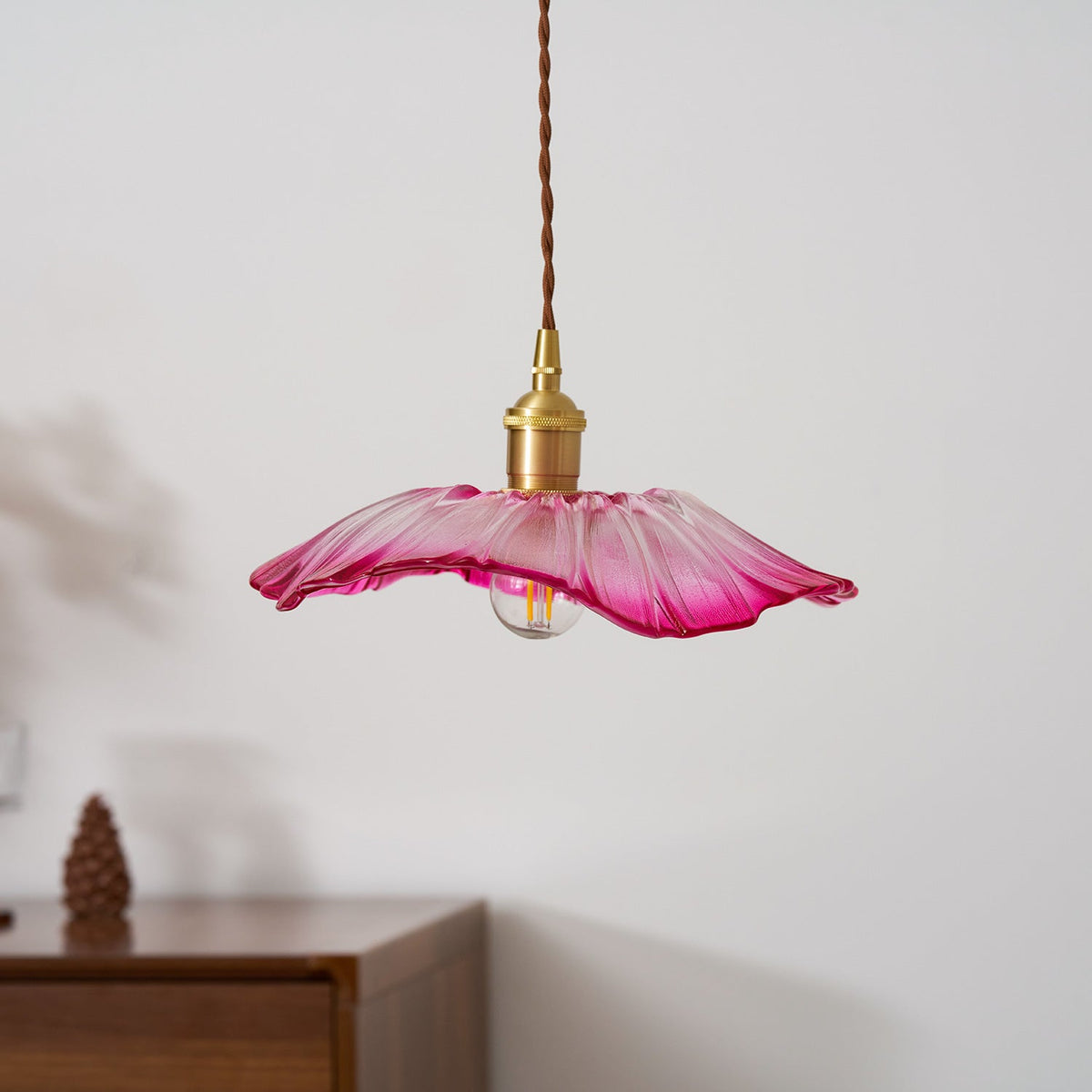 Flower Glass Plug-In Pendant Lamp