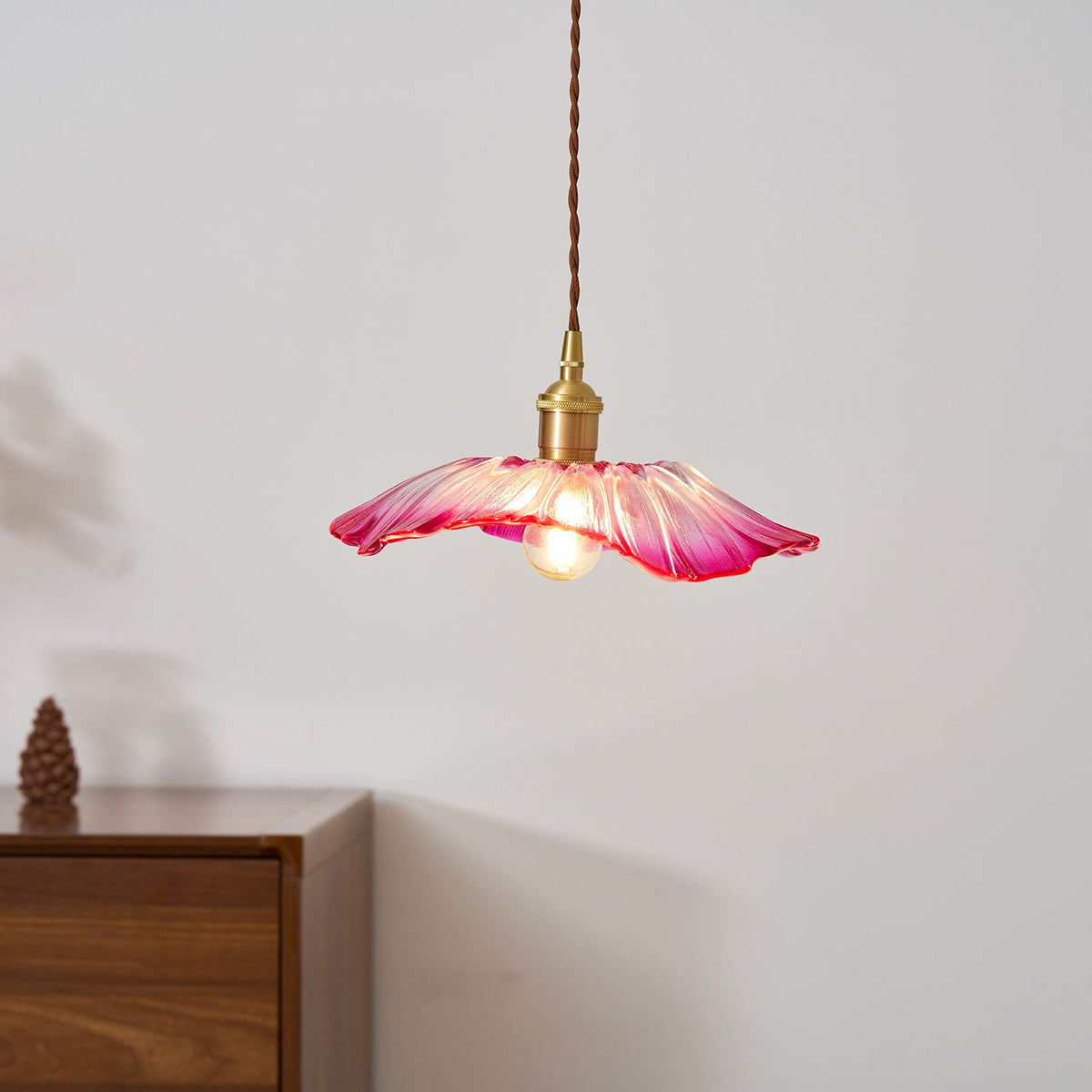 Flower Glass Plug-In Pendant Lamp