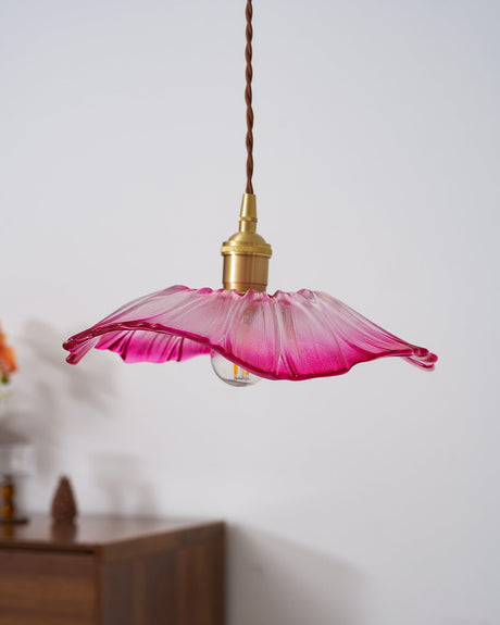 Flower Glass Plug-In Pendant Lamp
