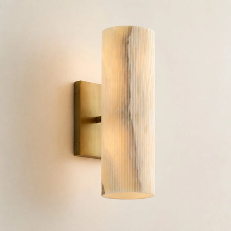 Doran Modern Elegant Alabaster Tube Sconce