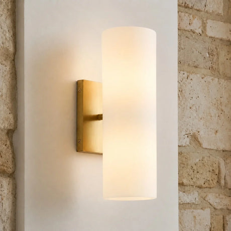 Doran Modern Elegant Alabaster Tube Sconce