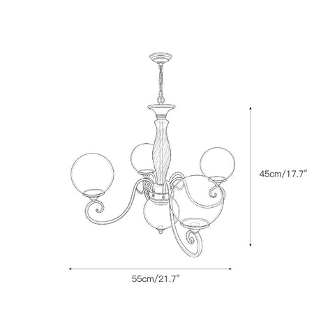 Evelyn Glass Globe Chandelier