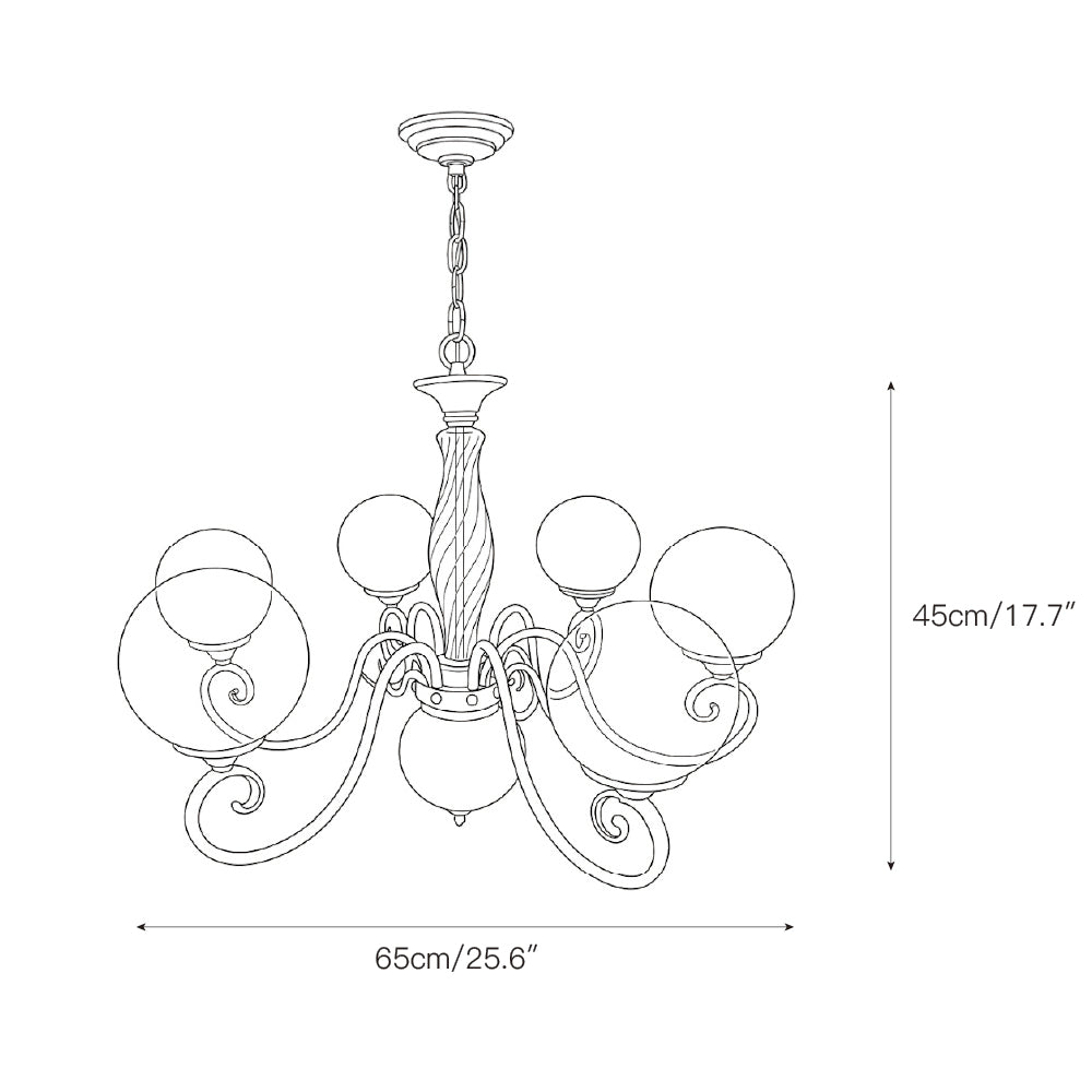Evelyn Glass Globe Chandelier
