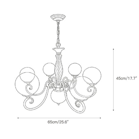 Evelyn Glass Globe Chandelier