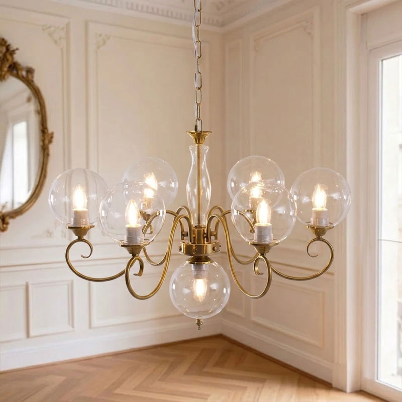 Evelyn Glass Globe Chandelier