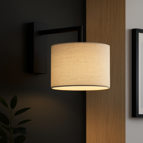 Fairview matt black wall sconce white background — GildNest UK
