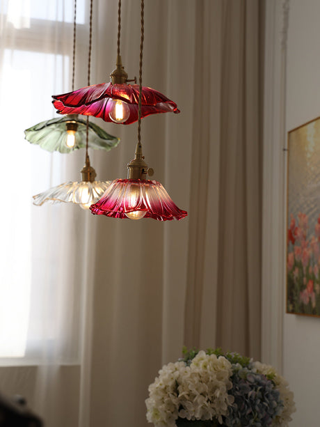 Flower Glass Plug-In Pendant Lamp