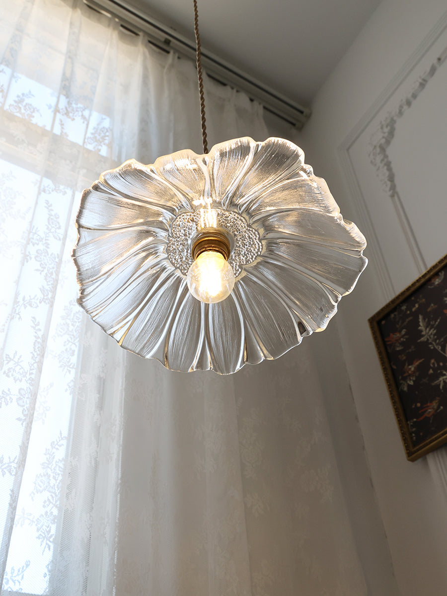 Flower Glass Plug-In Pendant Lamp