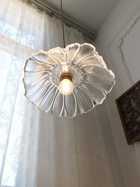 Flower Glass Plug-In Pendant Lamp