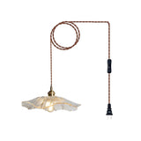 Flower Glass Plug-In Pendant Lamp Clear