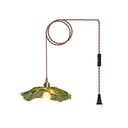 Flower Glass Plug-In Pendant Lamp Green