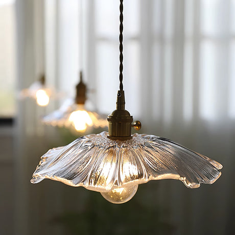 Flower Glass Plug-In Pendant Lamp