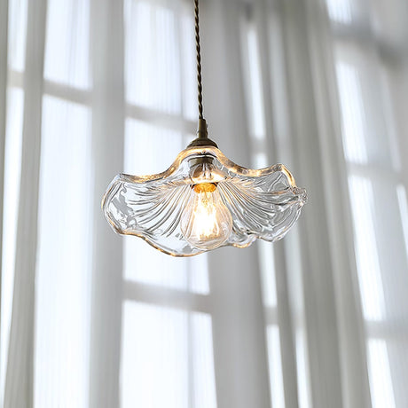 Flower Glass Plug-In Pendant Lamp