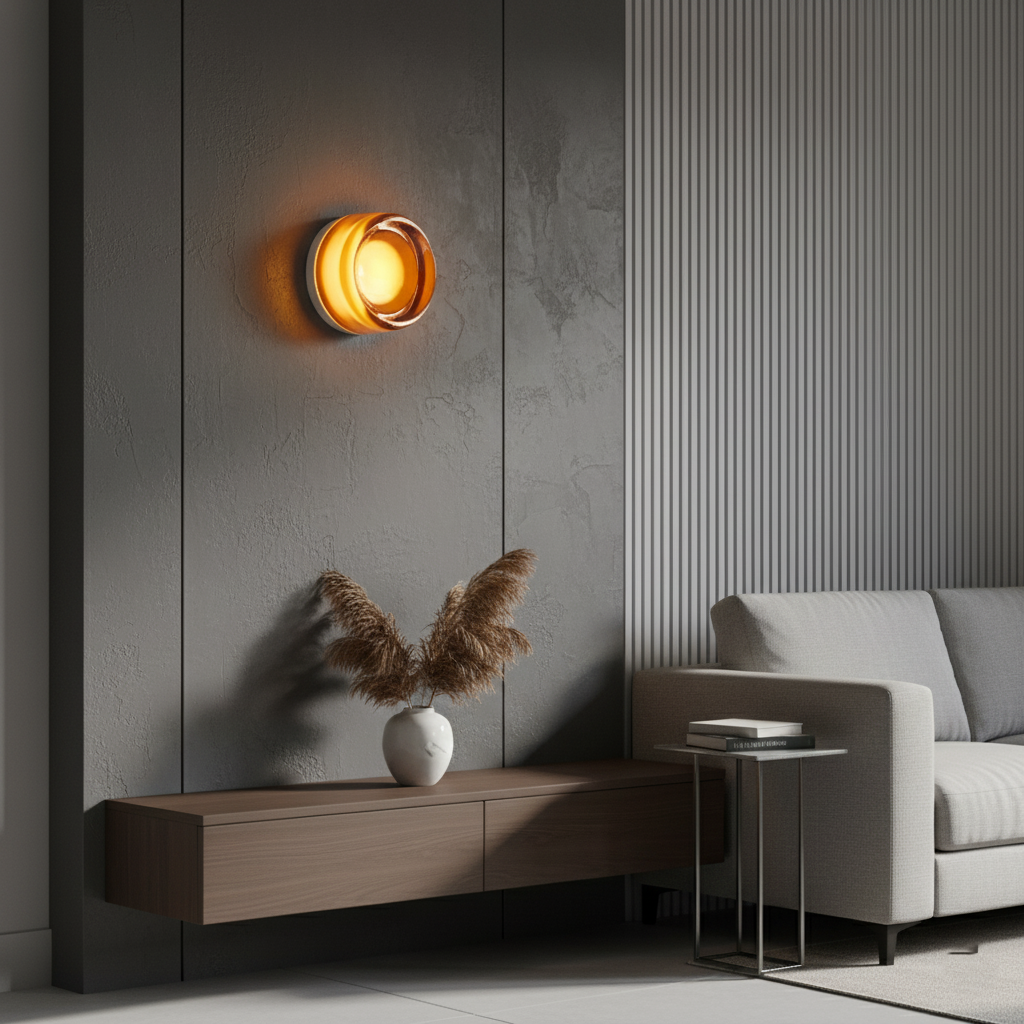 Nordic Luminous Dimple Glass Modern Wall Light