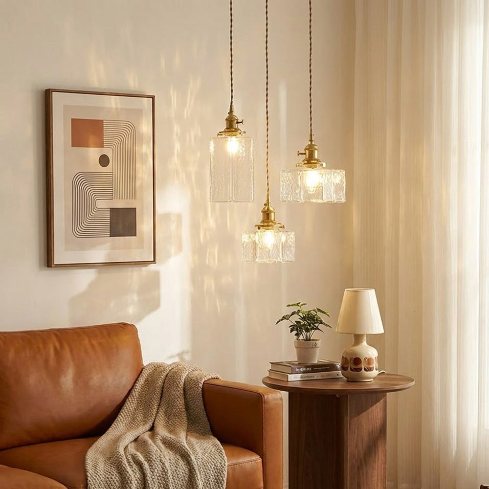 Jewel Glass & Brass Pendant Light