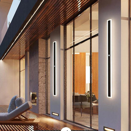 Vynn Linear Outdoor Wall Light cool white motion sensor