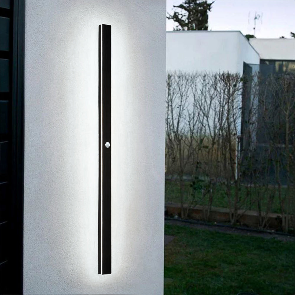 Silex linear outdoor LED wall light matte black — GildNest UK