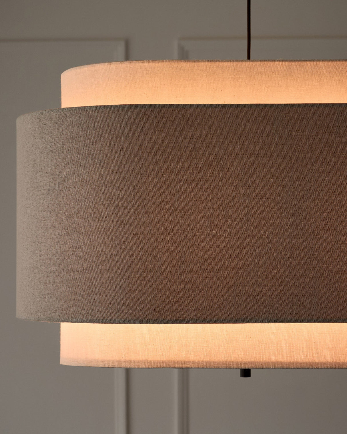 Leonie Oval Linen Pendant Light studio shot