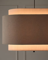 Leonie Oval Linen Pendant Light studio shot