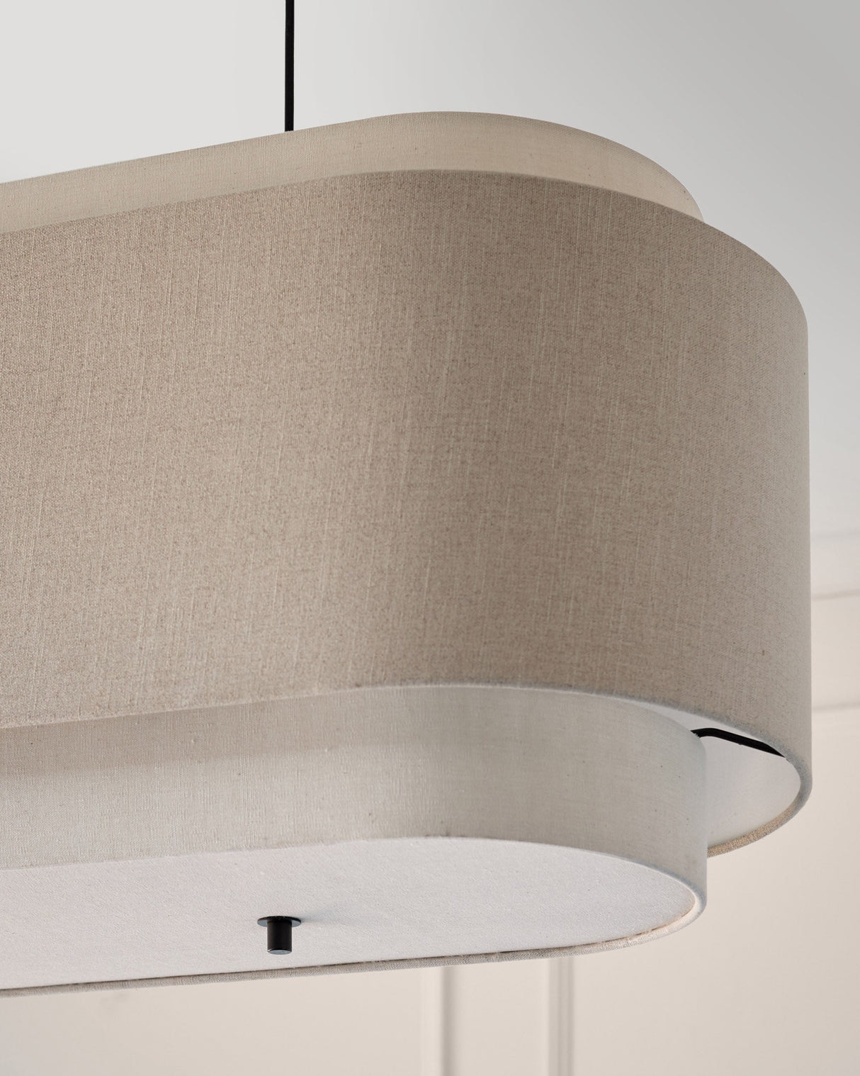 Leonie Oval Linen Pendant Light texture close-up