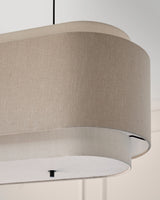 Leonie Oval Linen Pendant Light texture close-up