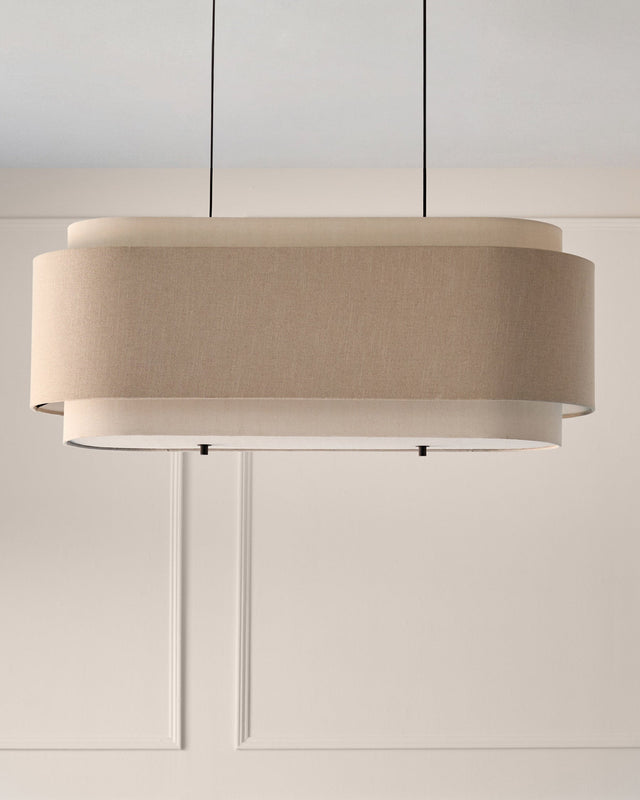 Leonie Oval Linen Pendant Light