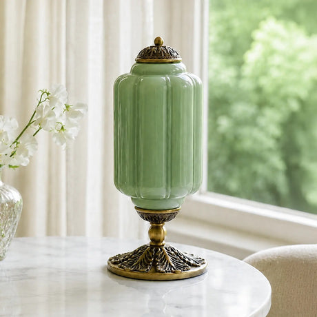 Lumi French Retro Cream Glass Textured Eloise Table Lamp