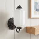 Lumi Vintage Milk Glass Oiled Brass Eloise Sconce
