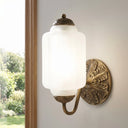 Lumi Vintage Milk Glass Oiled Brass Eloise Sconce