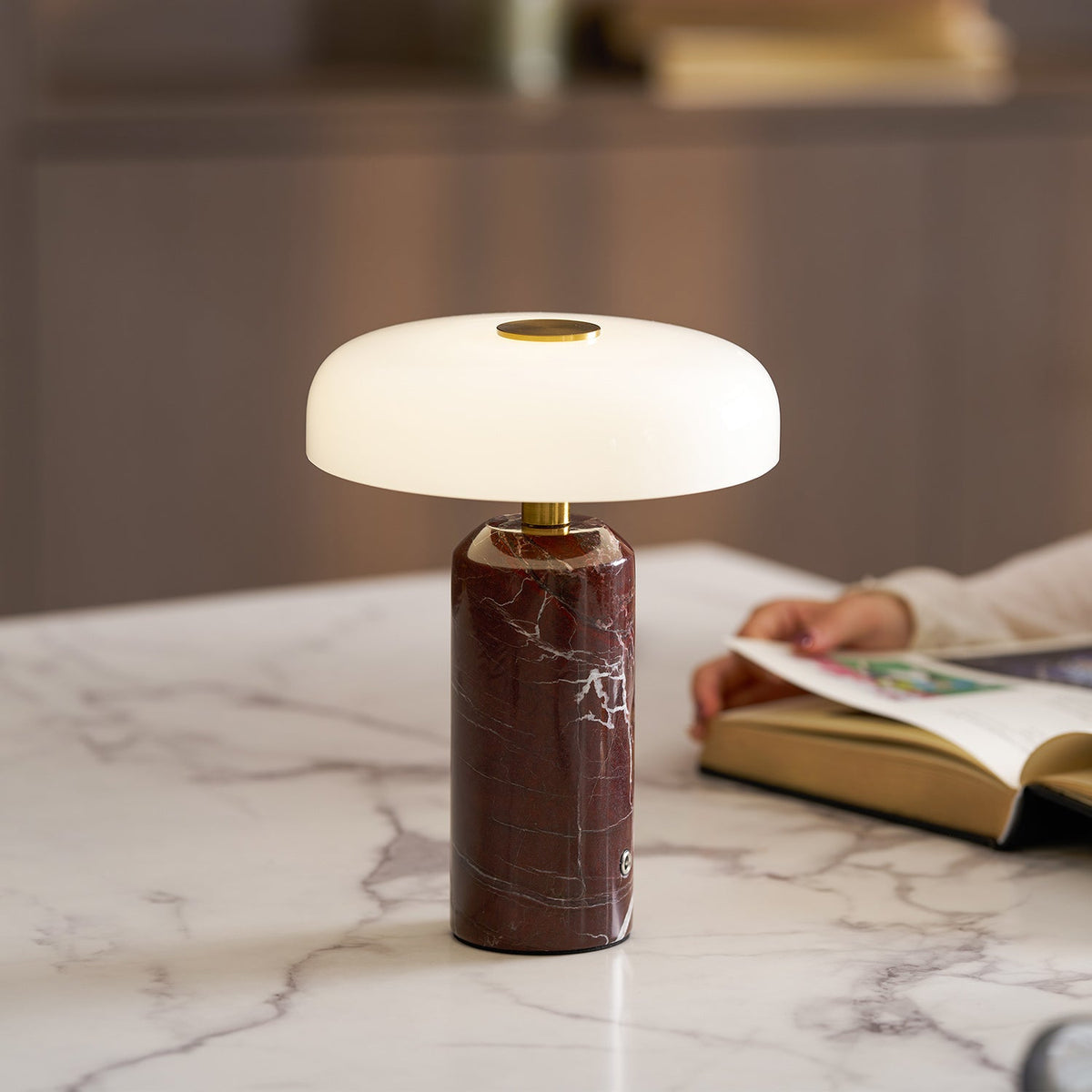 Lunara Marble Table Lamp (Built-in Battery)