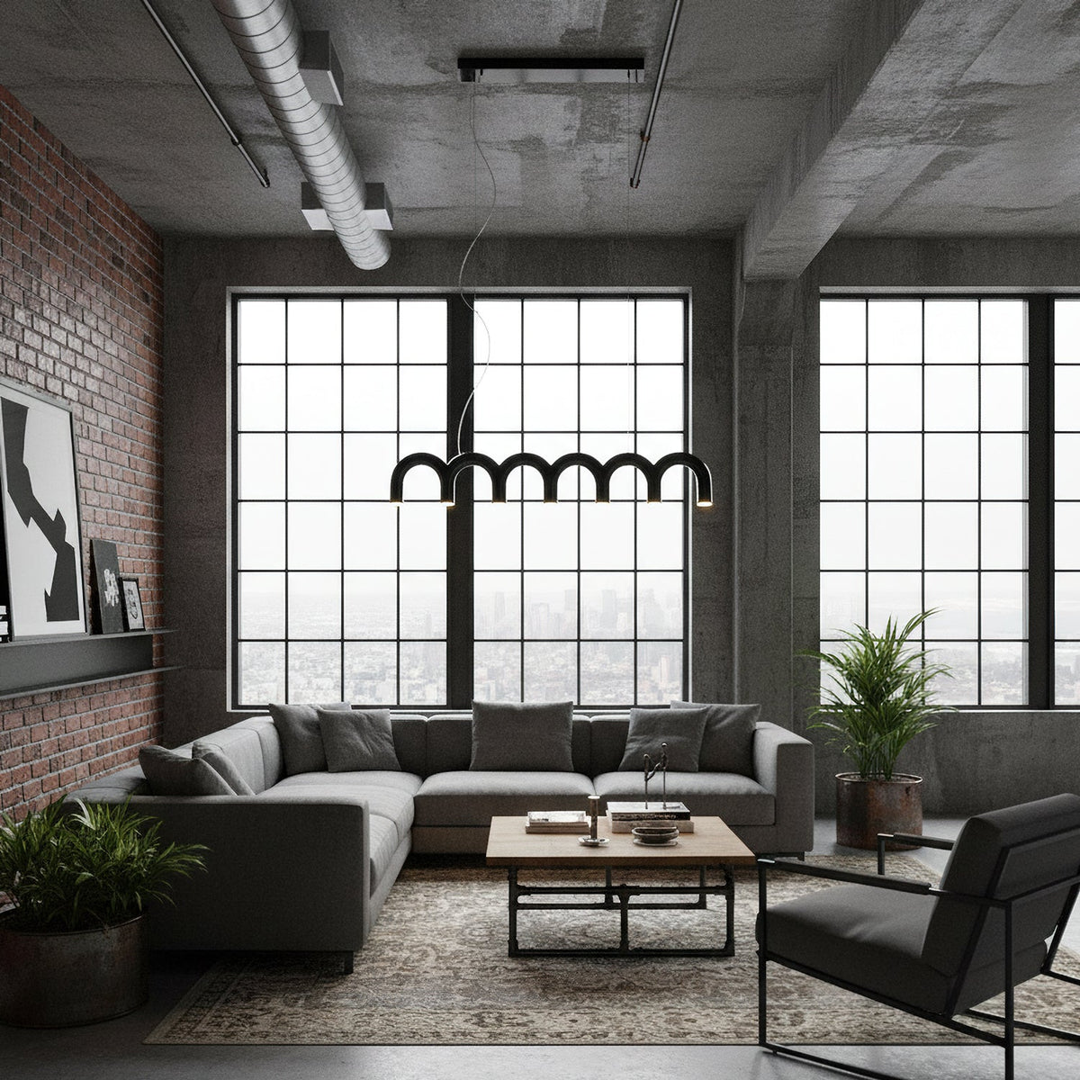 M Shaped Circle Chandelier