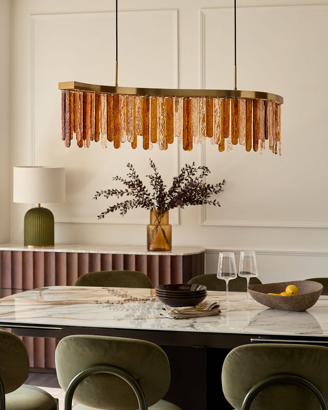 Mar Caramel Champagne Glass 9-Bulb Chandelier lifestyle