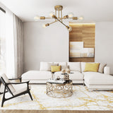 Vallin chandelier close-up brass arms — GildNest UK
