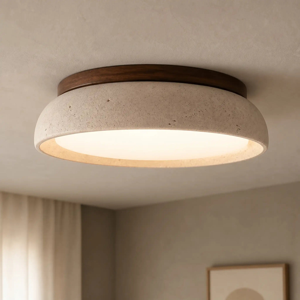 Modern Scandinavian Travertine Ceiling Light