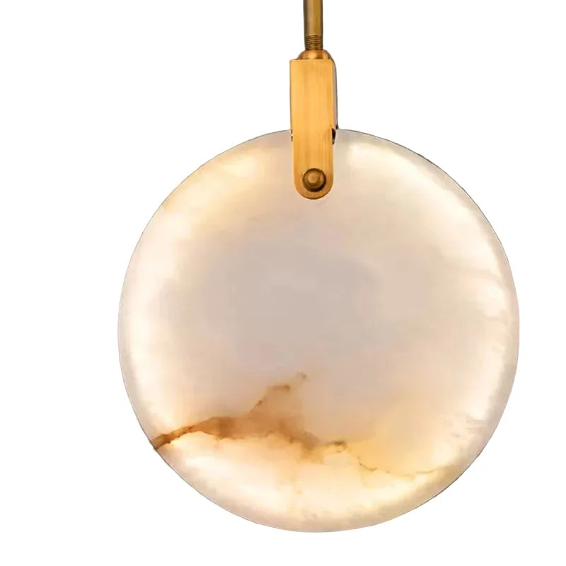 Lenzi Spanish Alabaster Disc Chandelier