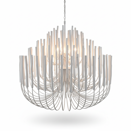 Multi-Stick Wooden Chandelier