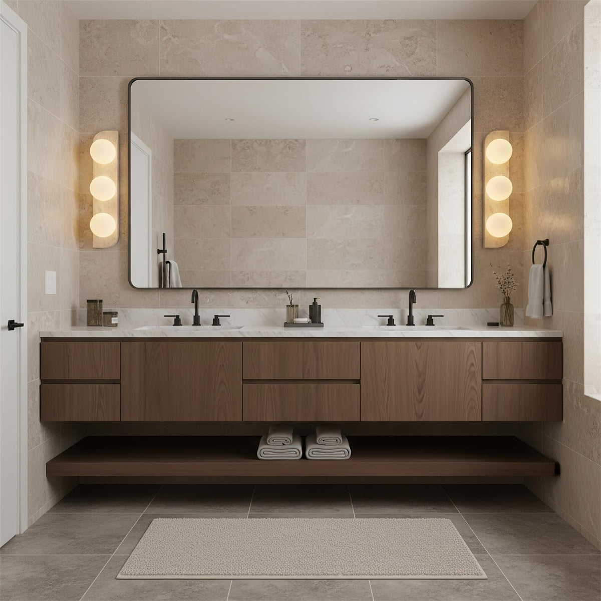 Neptune Travertine Wall Lamp lifestyle