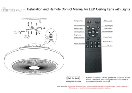 Newell Low-Profile Remote Control Ceiling Fan with LED Light