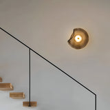 Nordic Curved Glass Japandi Style Glass LED Wall Light