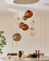 Orla 8-Bulb Mocha Caramel Glass Pendant Light lifestyle