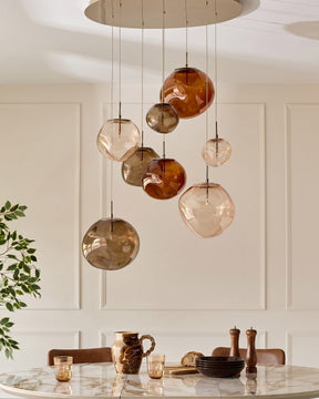 Orla 8-Bulb Mocha Caramel Glass Pendant Light lifestyle