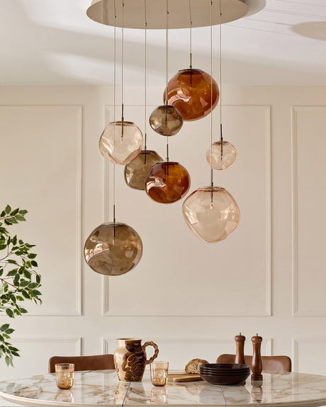 Orla 8-Bulb Mocha Caramel Glass Pendant Light lifestyle