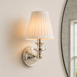 Posie Retro Brass Linen Shade Wall Sconce