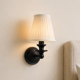 Posie Retro Brass Linen Shade Wall Sconce