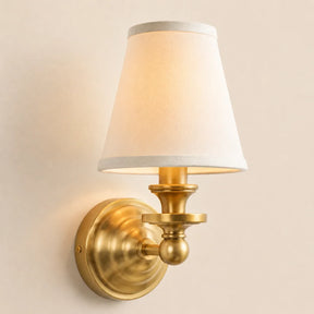 Posie Retro Brass Linen Shade Wall Sconce